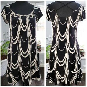 Small WHBM Pearl Trimmed Mini Dress MSRP $98